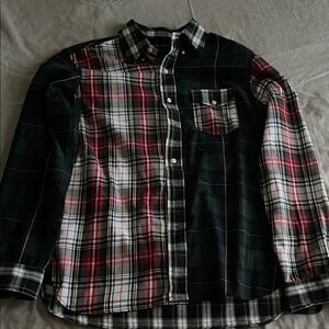 Ralph Lauren Men's Red and Green Plaid Shirt